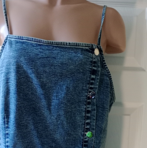 TRAC Blue Stretch Denim Bodycon Dress | Adjustable Straps | Size 2XL - Picture 4 of 10